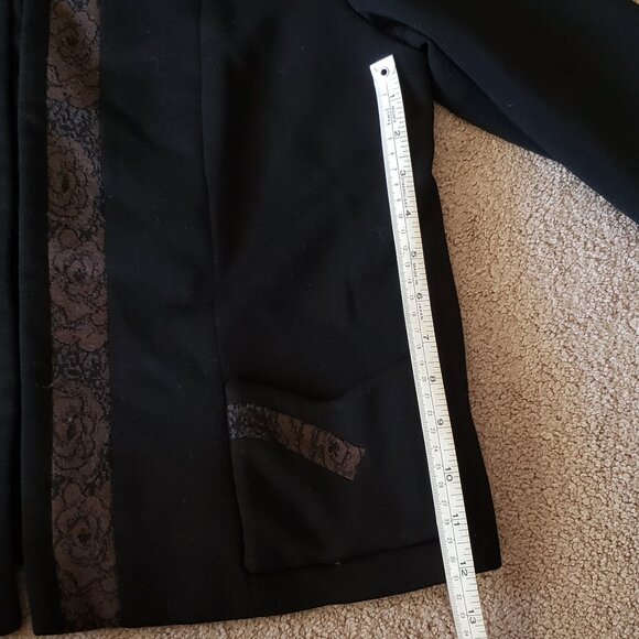 Vintage Black Belgium Wool Clasp Jacket with Brown Accents - Picture 10 of 11